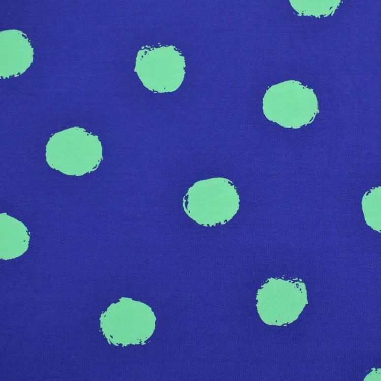 Baumwolljersey Big Dots, blaulila