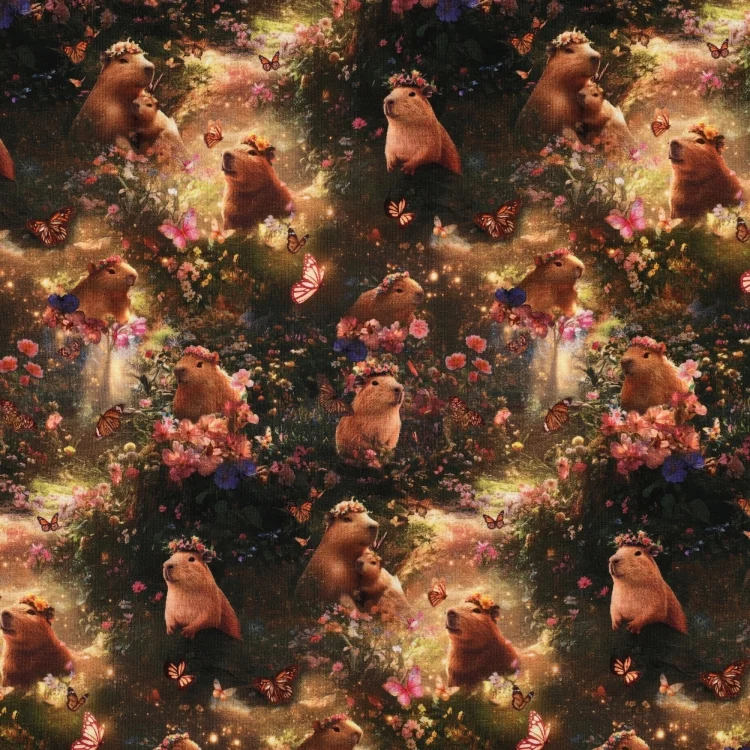 Baumwolljersey Capybara, multicolor