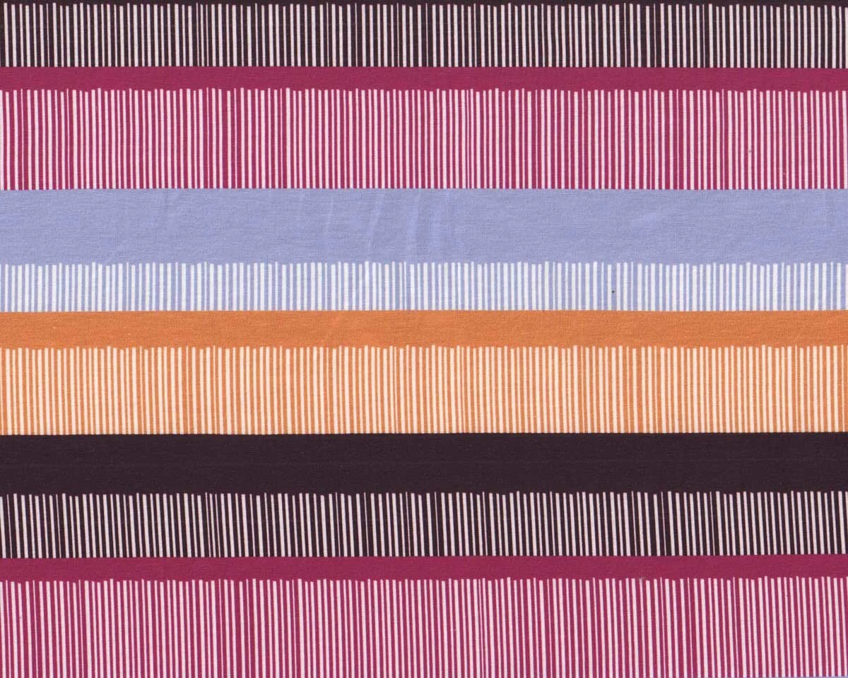 Baumwolljersey COZY STRIPES, Streifenmuster, fuchsia, Lycklig Design