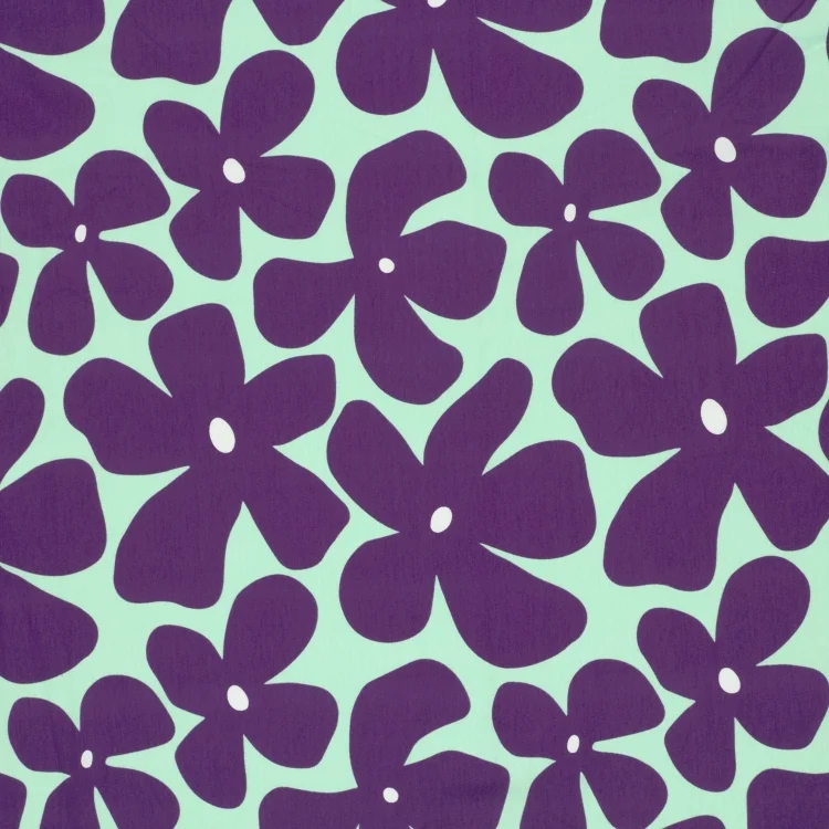 Baumwolljersey Dancing Flowers, mint