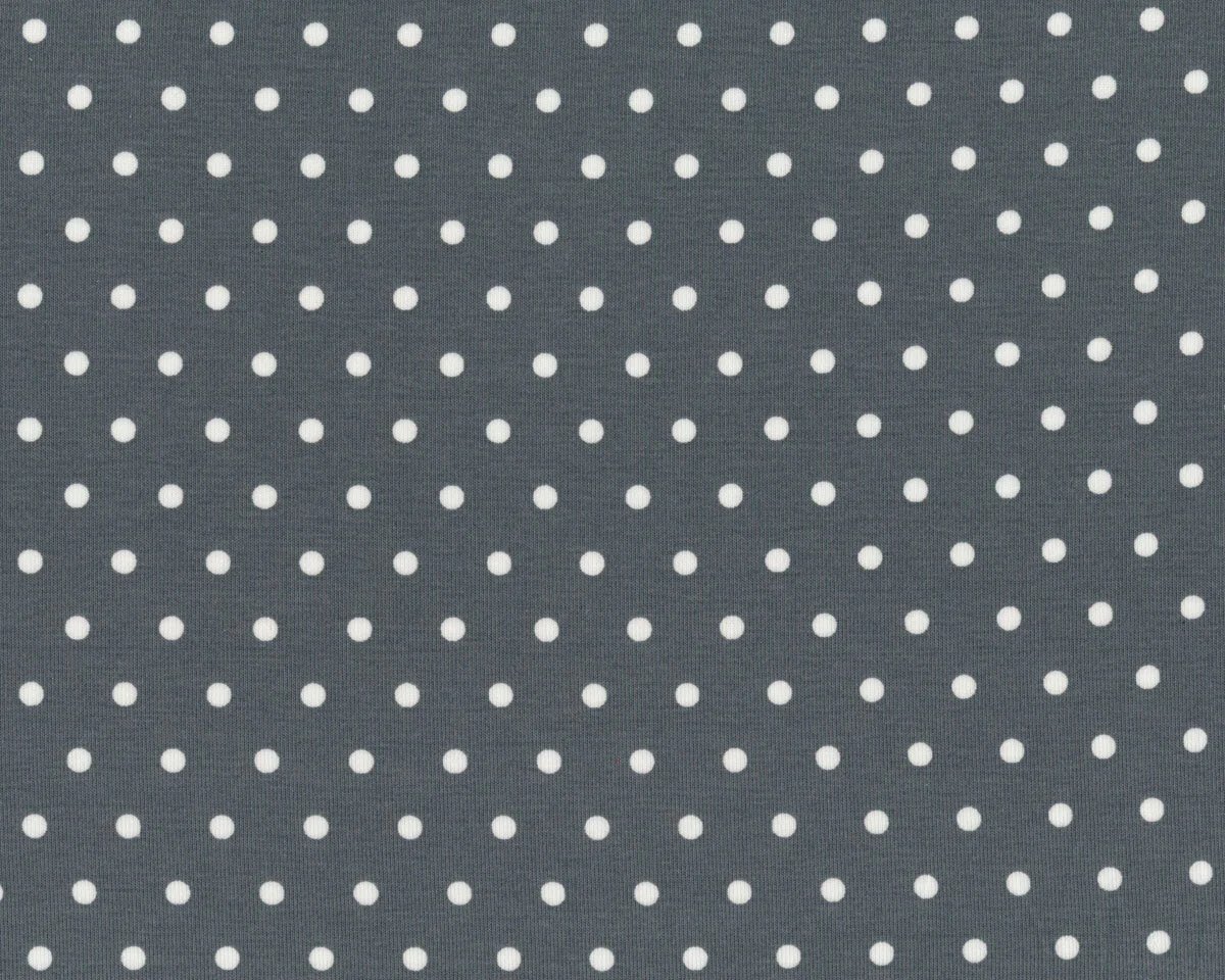 Baumwolljersey ILJA DOTS, Punkte, grau
