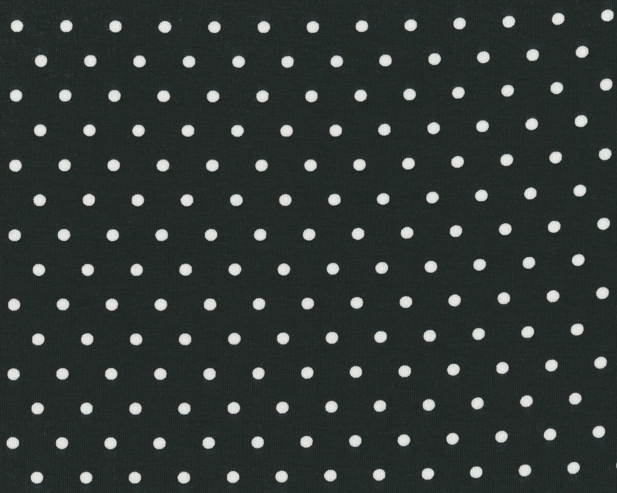 Baumwolljersey ILJA DOTS, Punkte, schwarz