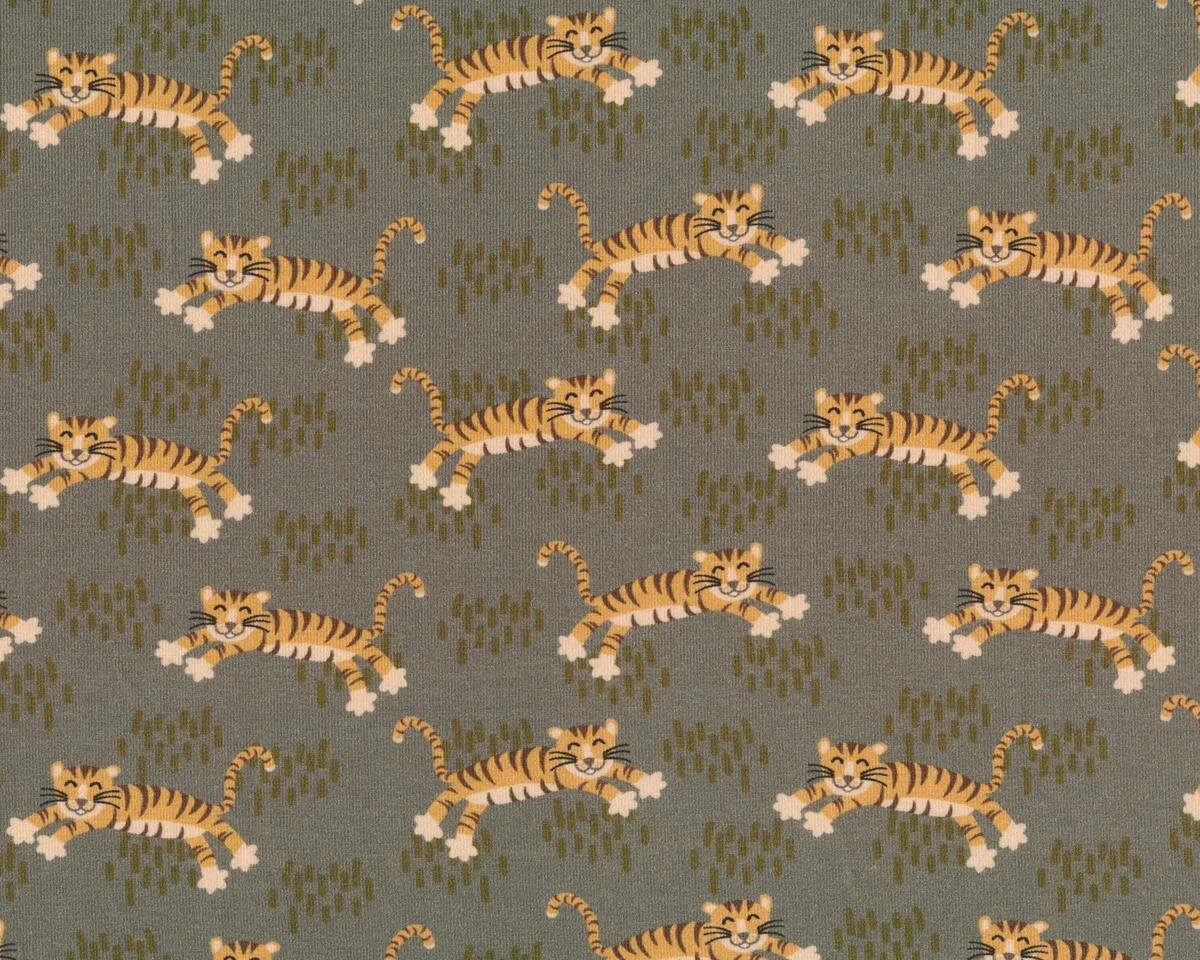Baumwolljersey JUMPING TIGER, Tiger, Hilco