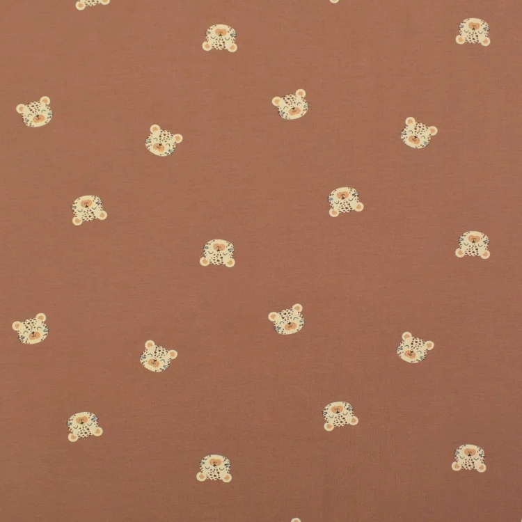 Baumwolljersey Kleiner Leopard, karamellbraun