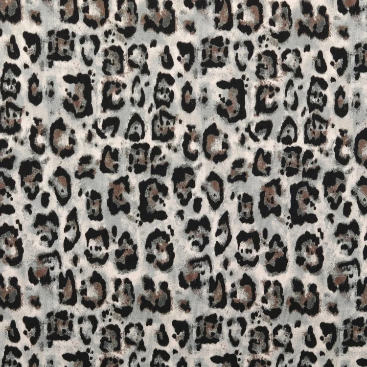 Baumwolljersey Leopard, grau