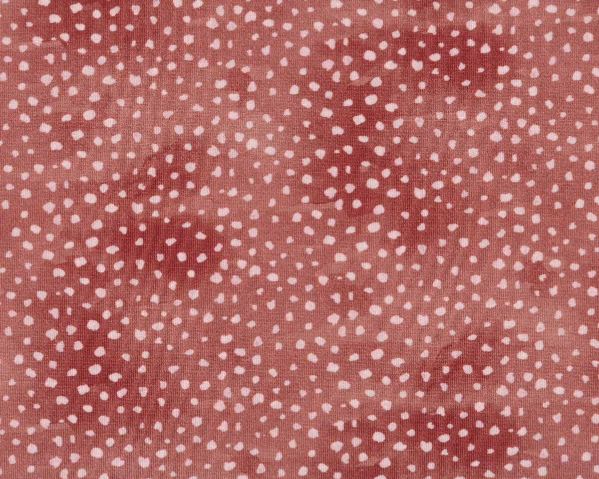 Baumwolljersey LUTIN DOTS, Tupfen-Punkte, dunkles altrosa, Hilco
