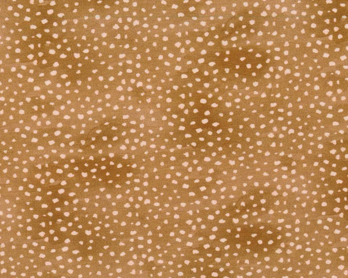 Baumwolljersey LUTIN DOTS, Tupfen-Punkte, hellbraun, Hilco