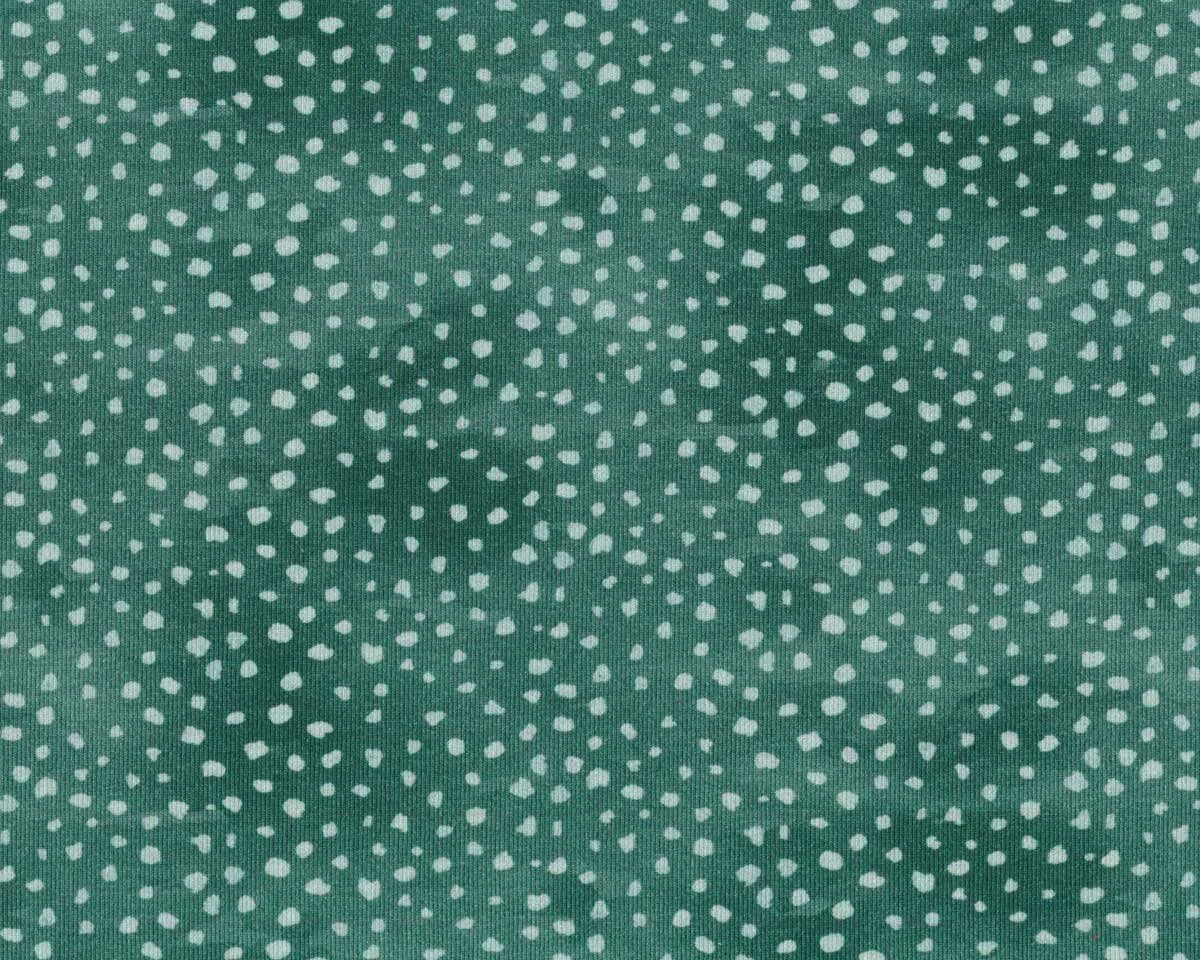 Baumwolljersey LUTIN DOTS, Tupfen-Punkte, petrolgrün, Hilco