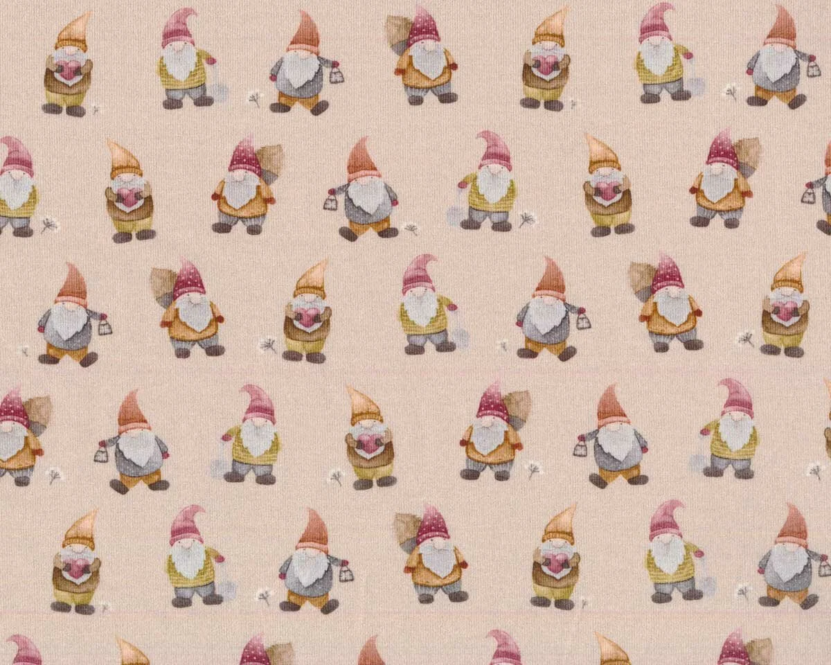 Baumwolljersey LUTIN MINI, Zwerg, hellbeige, Hilco