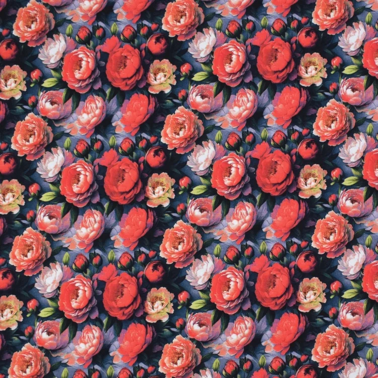 Baumwolljersey Peony, rot
