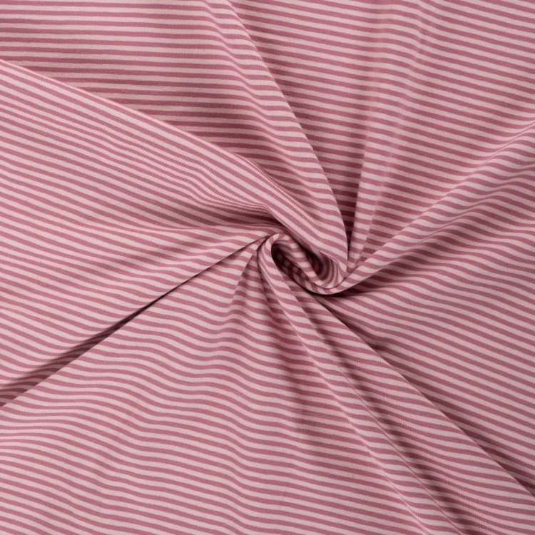 Baumwolljersey Small Stripes, altrosa
