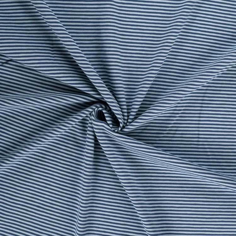 Baumwolljersey Small Stripes, blau