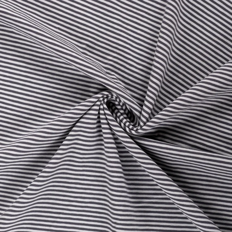 Baumwolljersey Small Stripes, grau