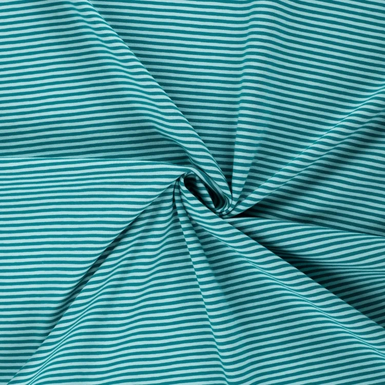 Baumwolljersey Small Stripes, petrol