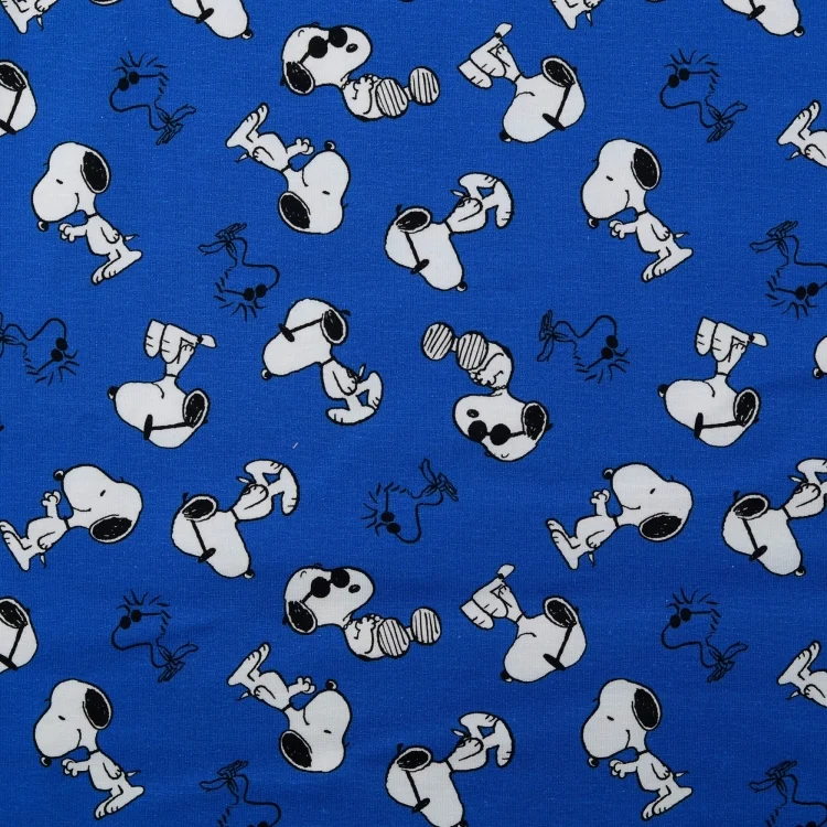 Baumwolljersey Snoopy, blau