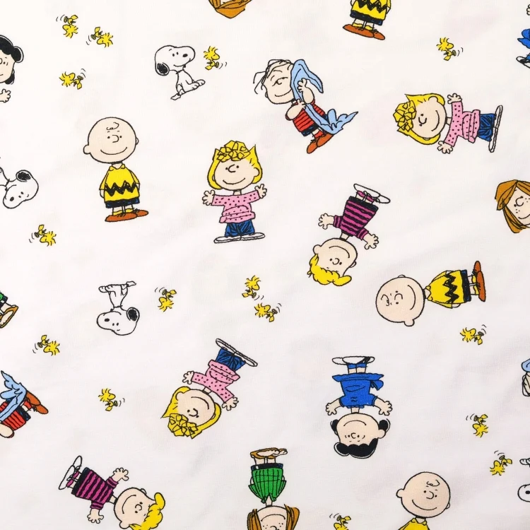 Baumwolljersey Snoopy & Friends, weiß