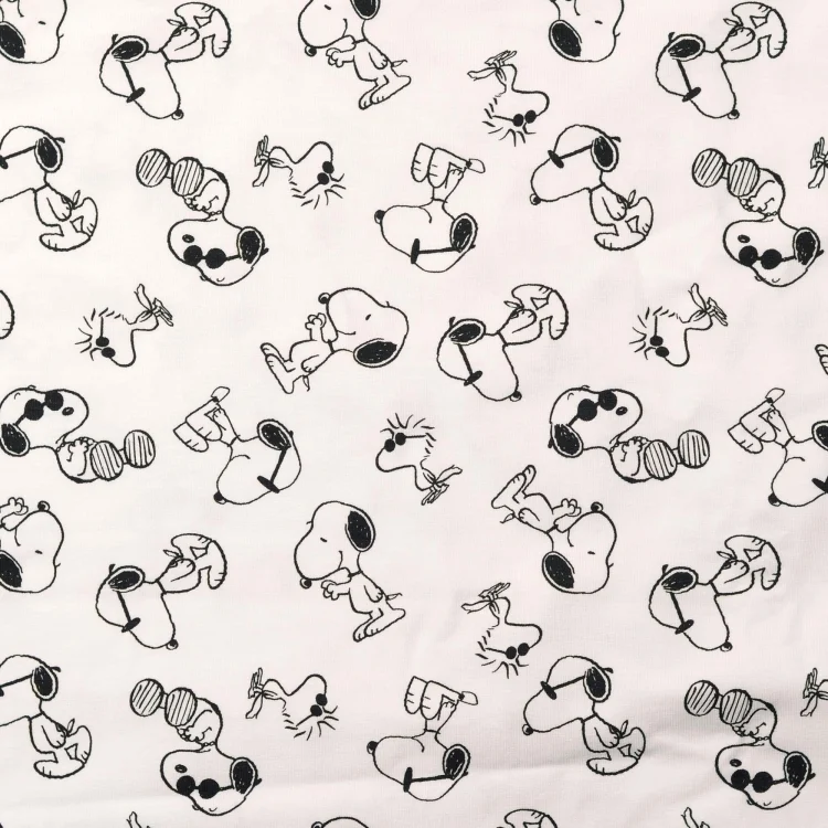 Baumwolljersey Snoopy, weiß