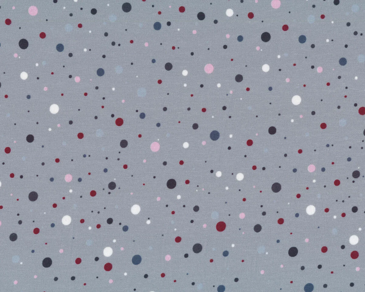 Baumwolljersey SNOWFALL, Punkte, rosa, Lycklig Design