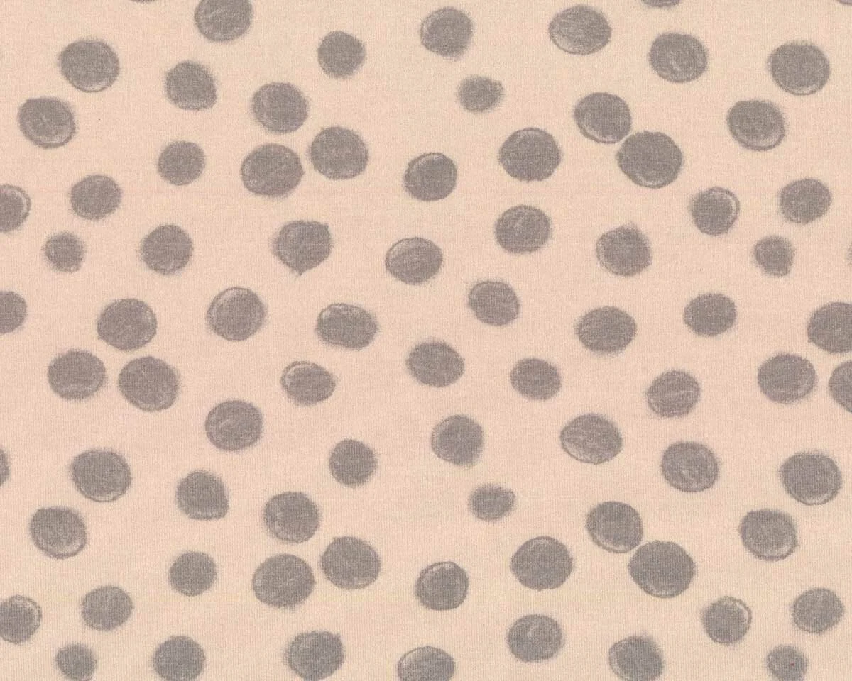 Baumwolljersey SWEET BABY, Punkte, hellbeige-grau, Hilco