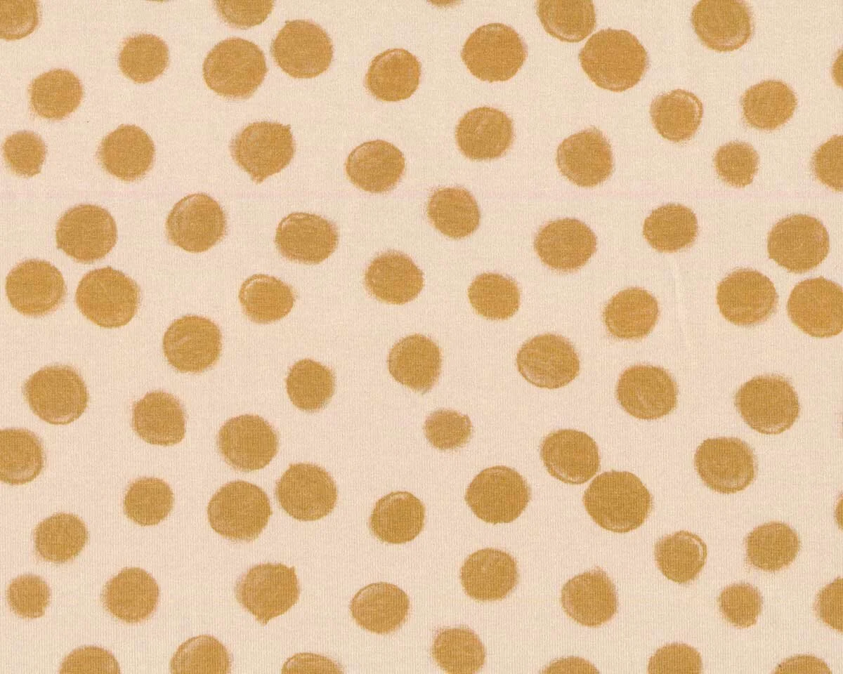 Baumwolljersey SWEET BABY, Punkte, hellbeige-hellbraun, Hilco
