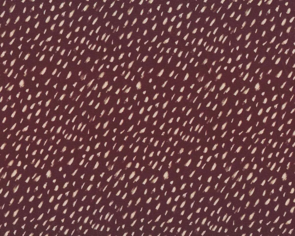 Baumwolljersey SWEET BABY, Strichel, aubergine-creme, Hilco