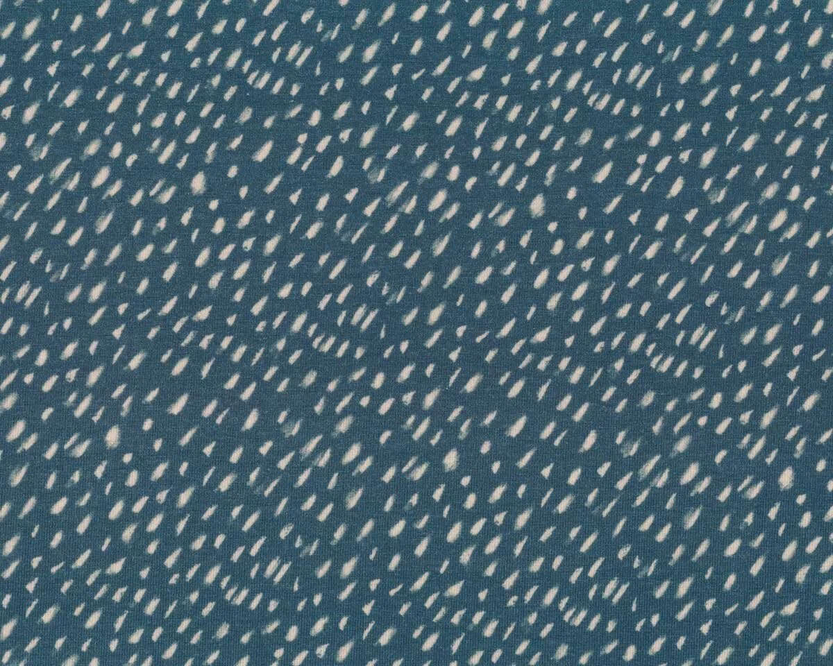 Baumwolljersey SWEET BABY, Strichel, graublau-creme, Hilco