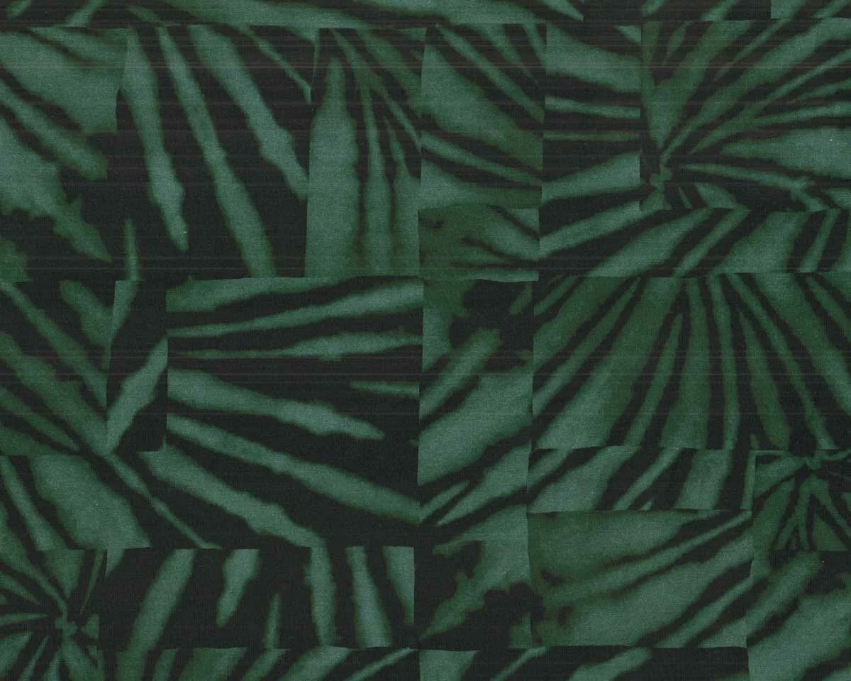Baumwolljersey TYE DIE FANCY, Batik-Mosaik, petrolgrün, Hilco