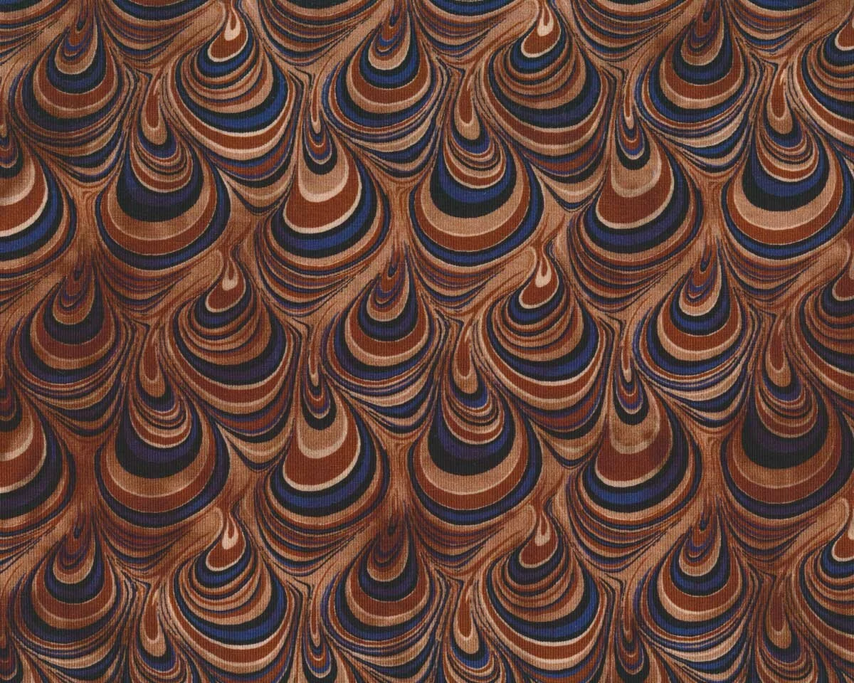 Baumwolljersey TYE DIE SWIRL, Farb-Tropfen, braun, Hilco