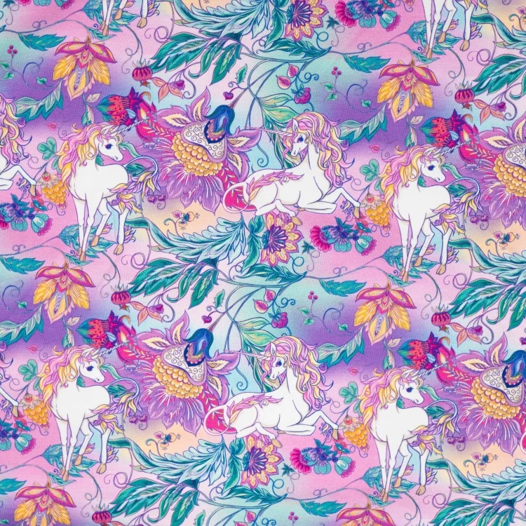 Baumwolljersey Unicorn, multicolor