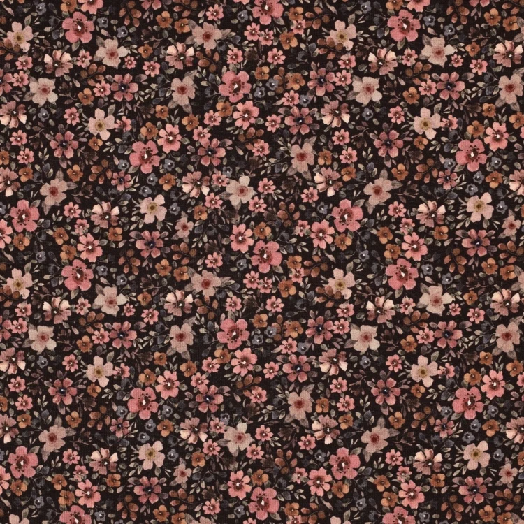 Baumwolljersey Vintage Meadow, braun