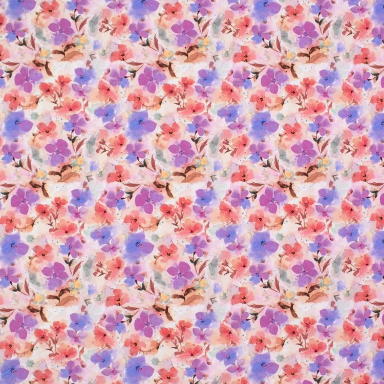 Baumwolljersey Watercolor Violets, rosa