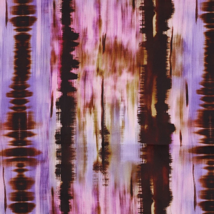 Baumwollsatin Abstract Stripes, lila