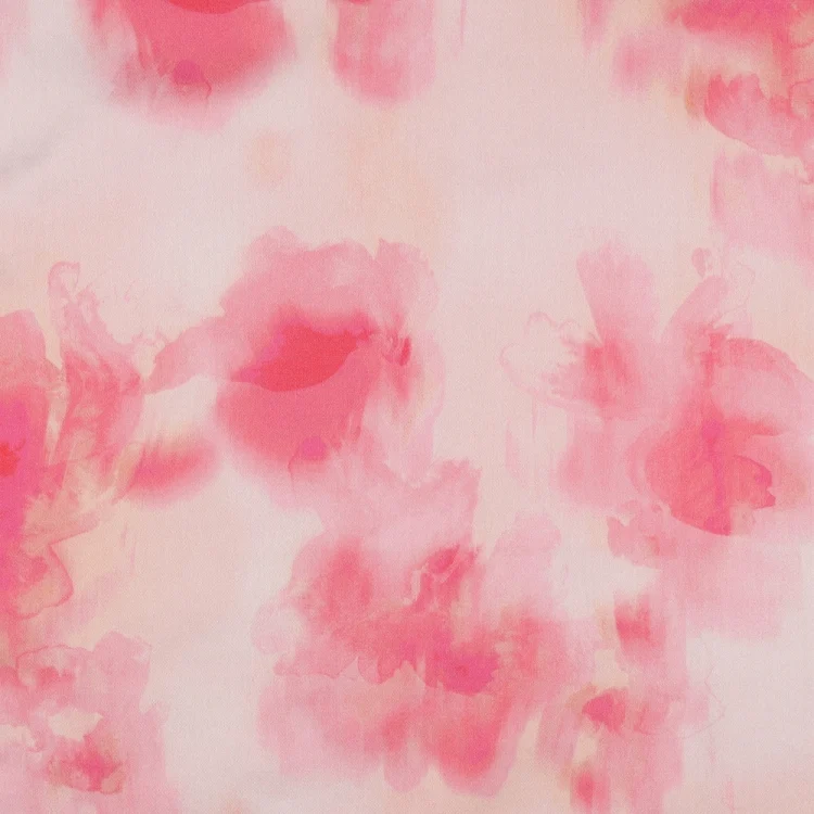 Baumwollsatin Floating Flowers, rosé