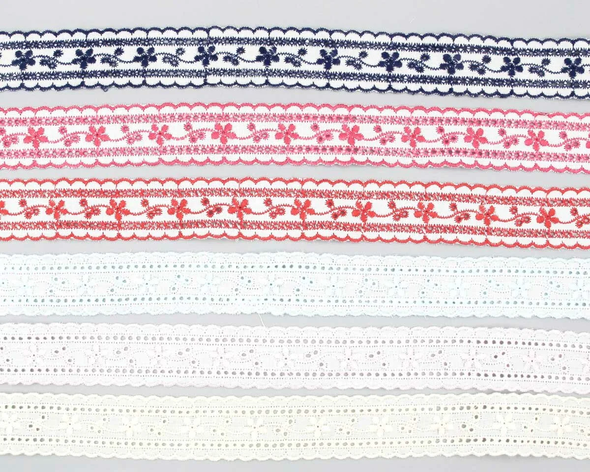 Baumwollspitze FLORETO mit Blüten-Muster