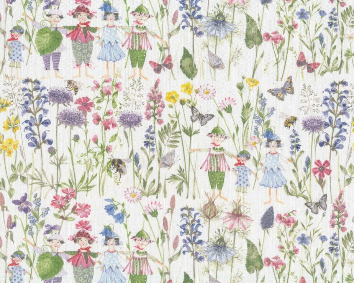 Baumwollstoff BLUMENKINDER, Kerstin Heß, Acufactum