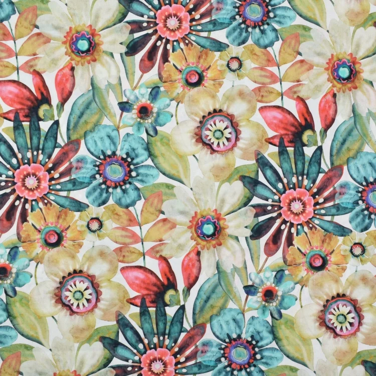 Baumwollstoff Cretonne Flower Dream, wollweiß