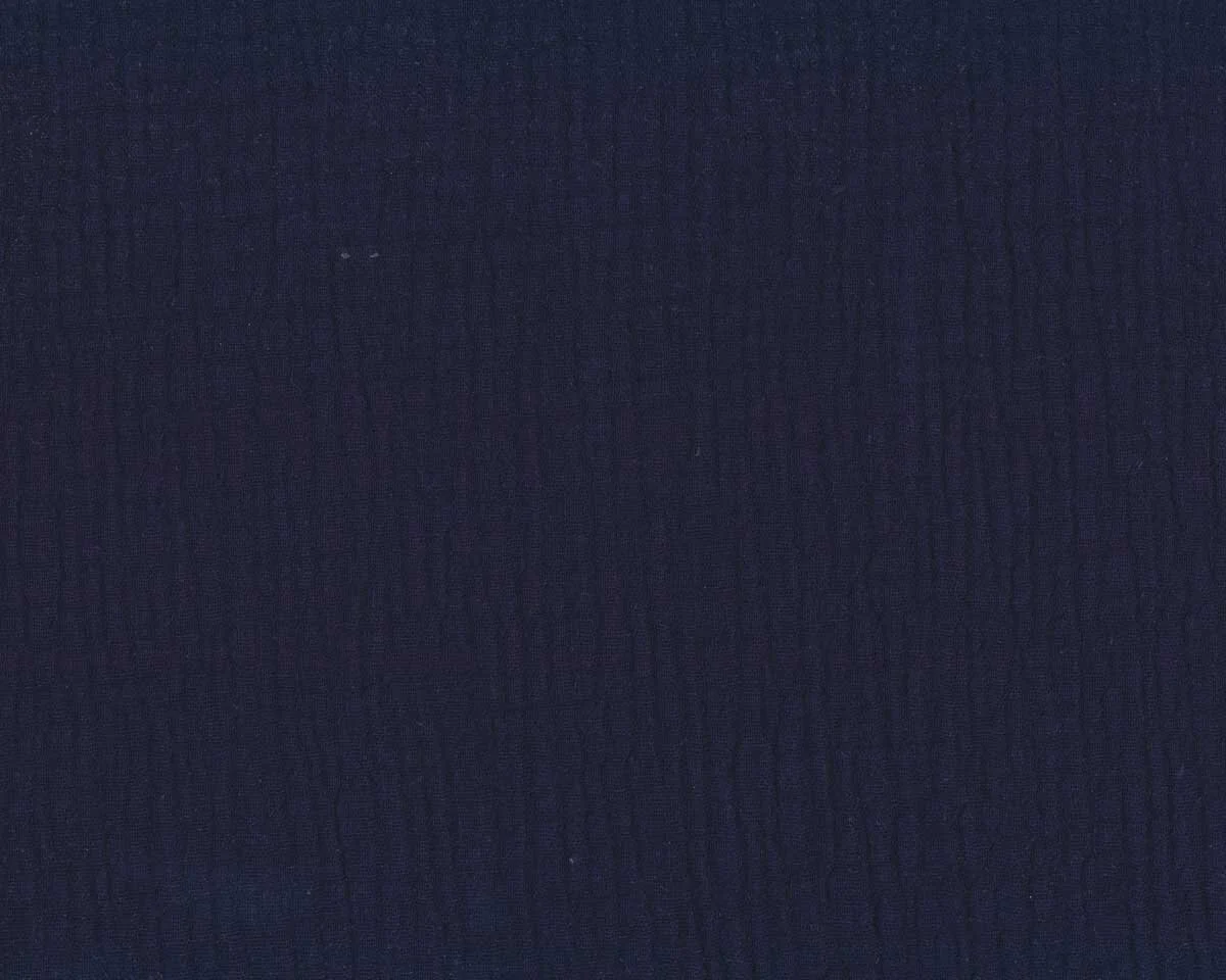 Baumwollstoff DOUBLE GAUZE, marineblau, Hilco