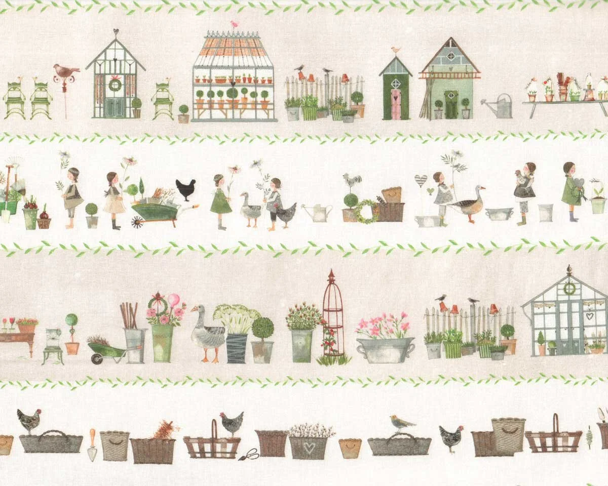Baumwollstoff LANDHAUSSTREIFEN, Kerstin Heß, Acufactum