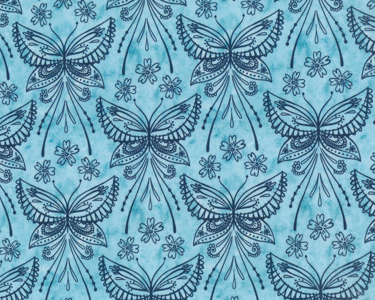 Baumwollstoff LITTLE BUTTERLIES, Schmetterlinge, Hilco