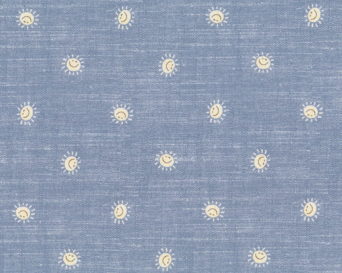 Baumwollstoff MINI BLUE in Chambray-Optik, Sonnen, helles jeansblau, Hilco