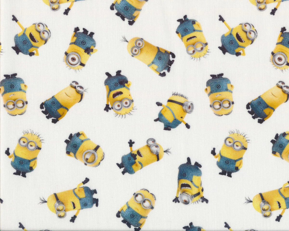Baumwollstoff MINIONS, weiß
