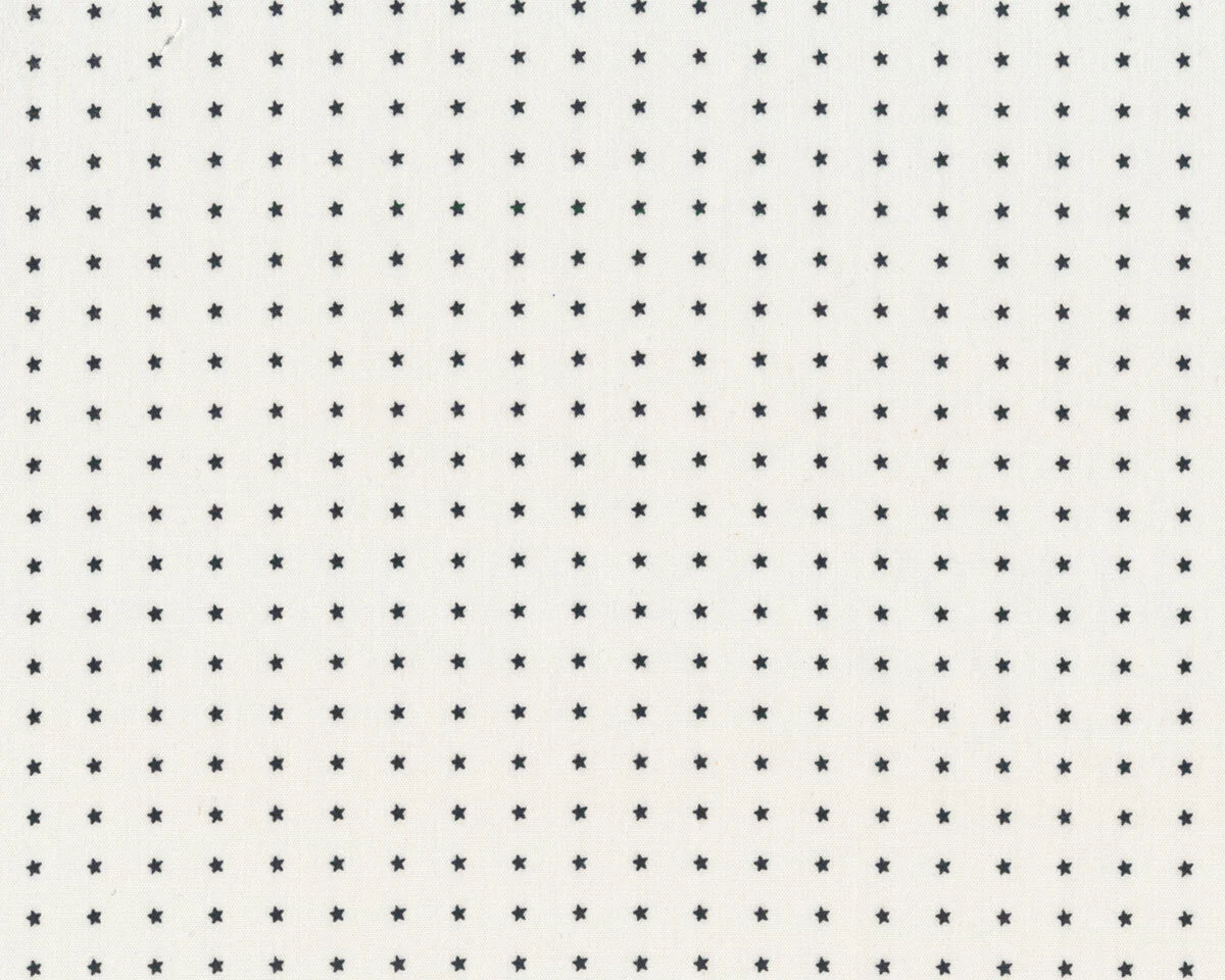 Baumwollstoff mit Stretch STARS, Sternchen, weiß-schwarz, Fibre Mood
