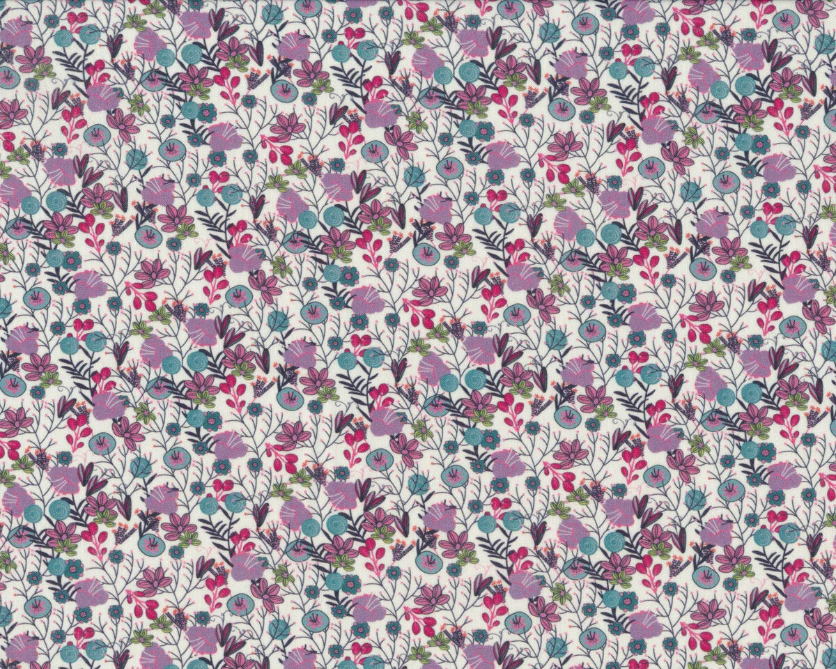Baumwollstoff Popeline FLOWER PRINTS. kleine Blumen, helllila