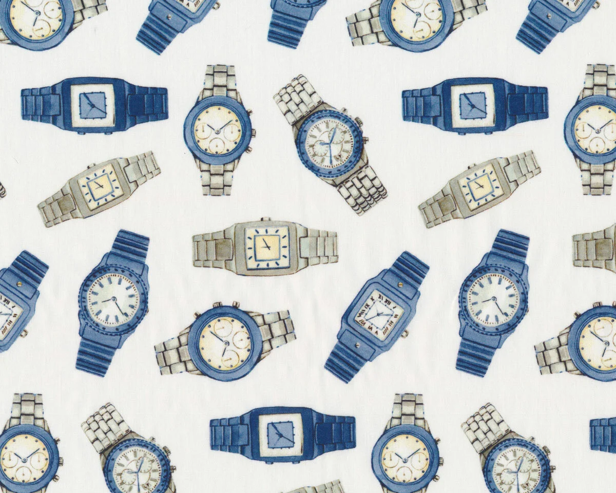 Baumwollstoff VEGAS WATCH, Armbanduhren, Patricia Meyer