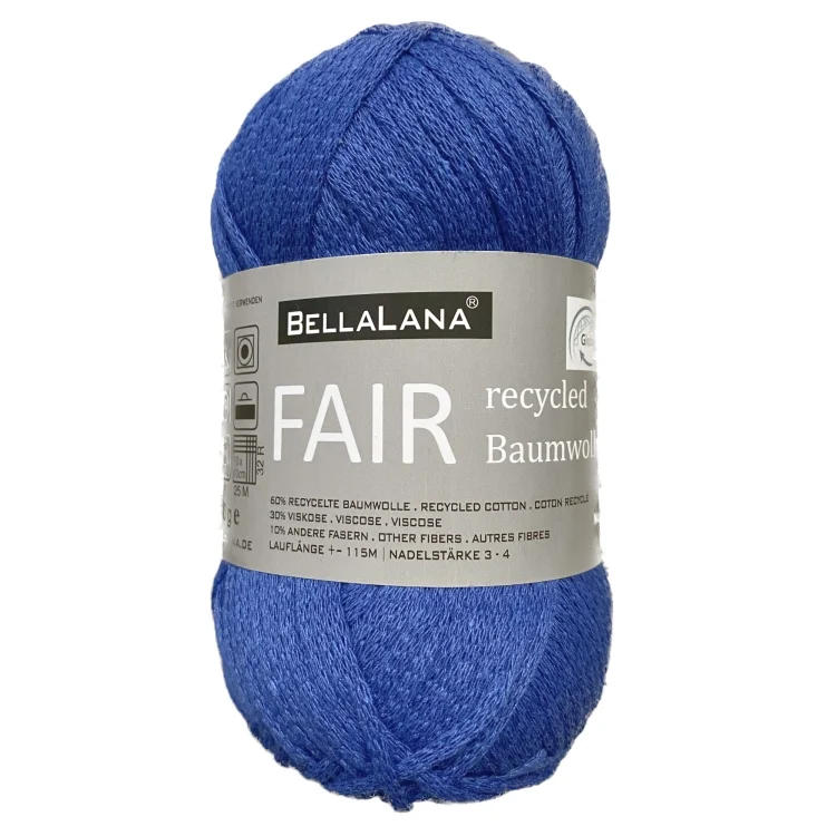 BellaLana FAIR recycelt Baumwolle 50gr. ,royalblau