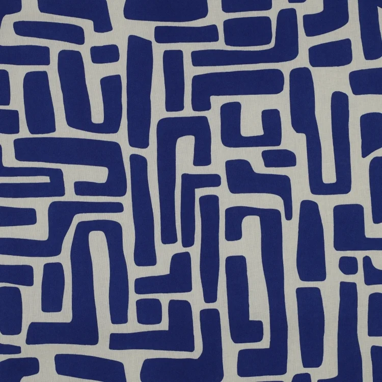 Beschichtete Baumwolle Abstract Shapes, blau
