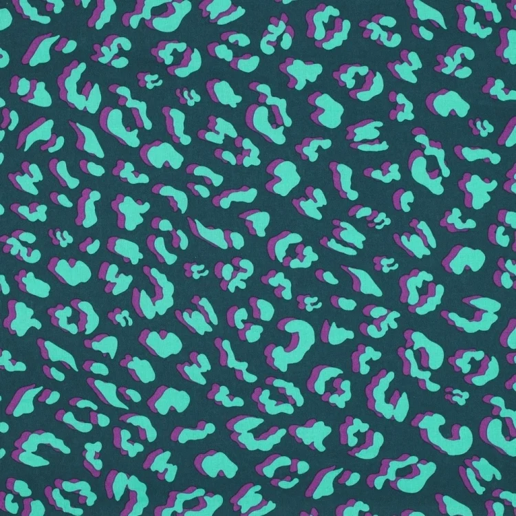 Beschichtete Baumwolle Animal Skin, dunkelpetrol