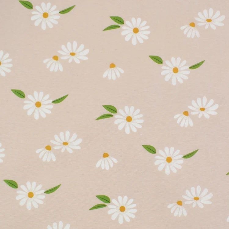 Beschichteter Dekostoff Ottoman Daisys, beige