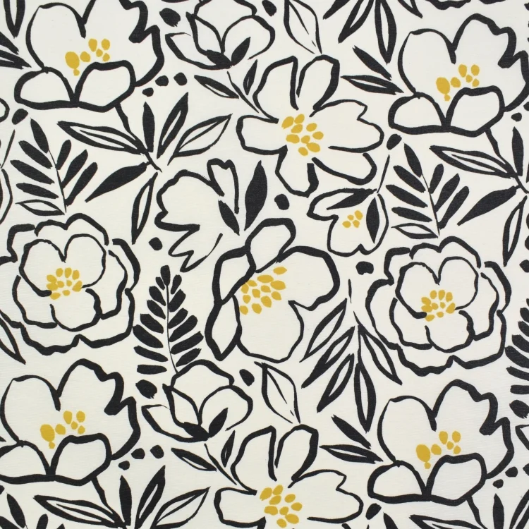Beschichteter Dekostoff Ottoman Flower Lines, creme