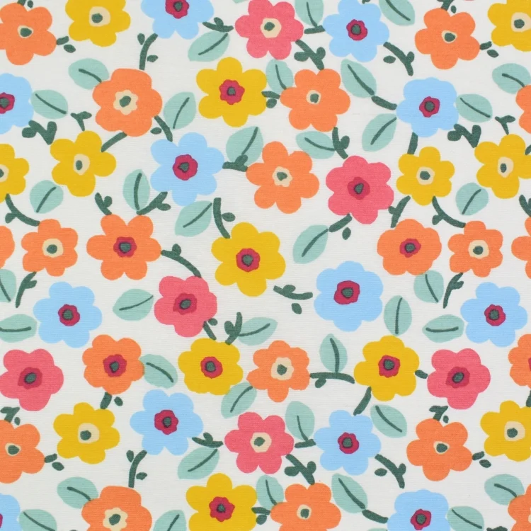 Beschichteter Dekostoff Ottoman Flower Love, weiß